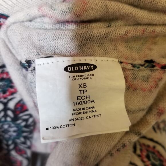 Old Navy Crew Neck Floral Cotton Sweater XS - Picture 3 of 6